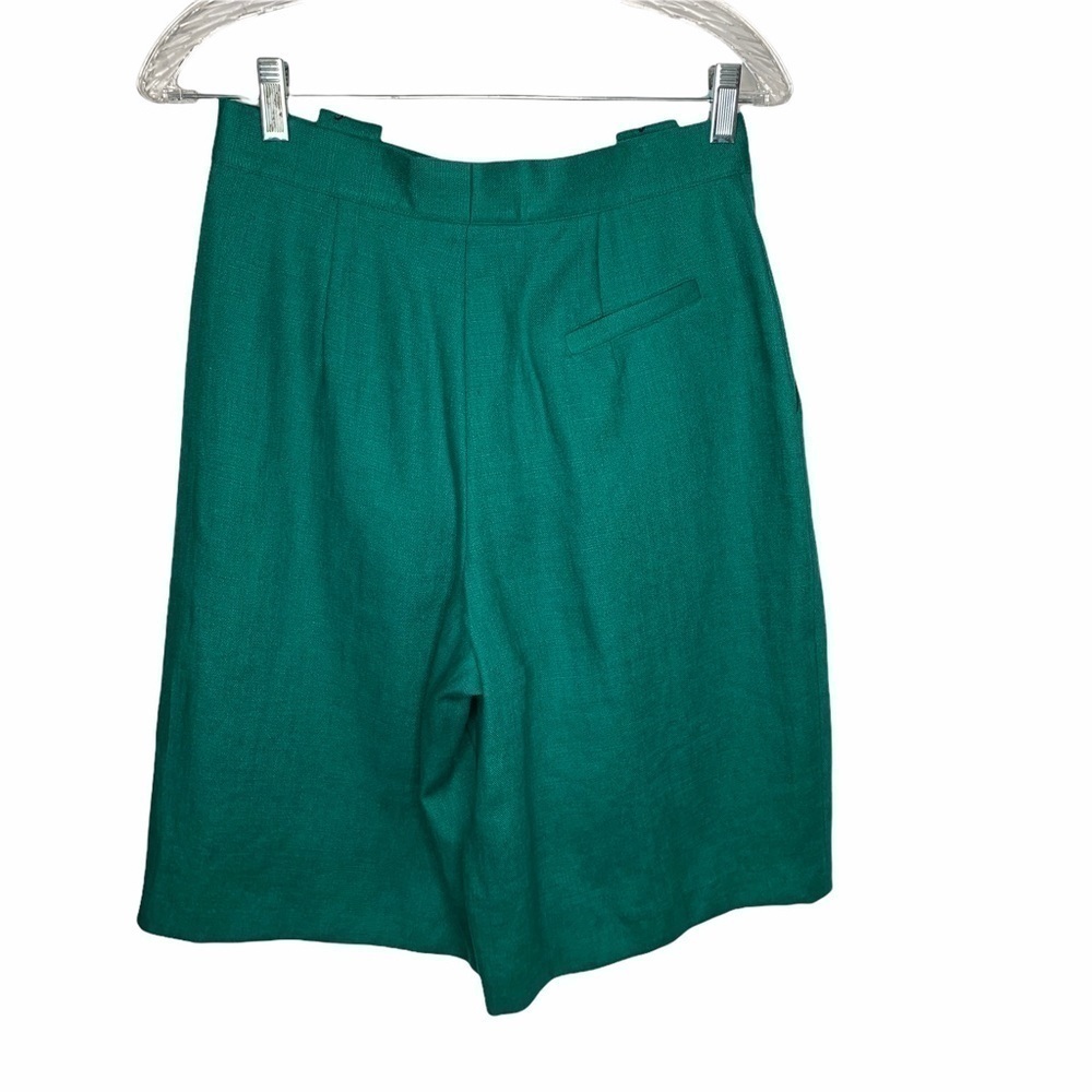 New Geiger woman Linen Blend Shorts 38 Green BNWT - Picture 8 of 8